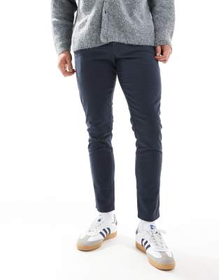 slim fit chino pants in navy