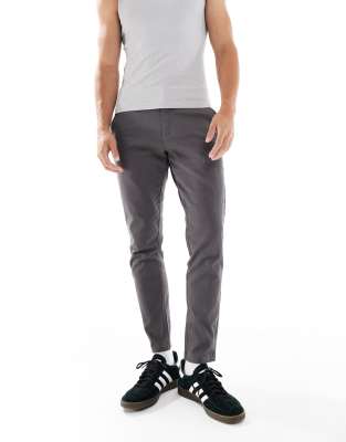 Slim Fit Chinos in Grau Grau W30 L32