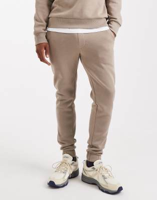 Jj Rebel Slim Sweatpants With Logo In Neutral