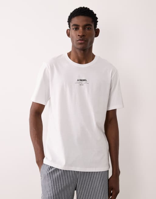 JJ Rebel - Sort oversized T-shirt med logo foran
