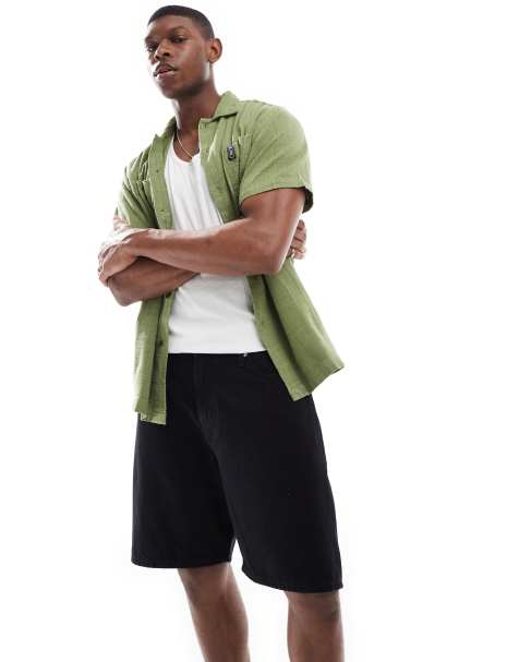 JJ Rebel - Sorte og forvaskede denimshorts i loose fit - view 1