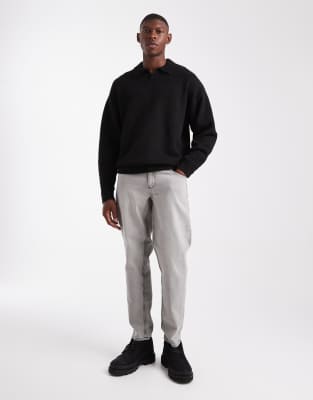 Jj Rebel Split Neck Fluffy Sweater In Black