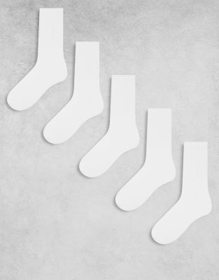JJ Rebel JJ Rebel sports socks 5 pack in white