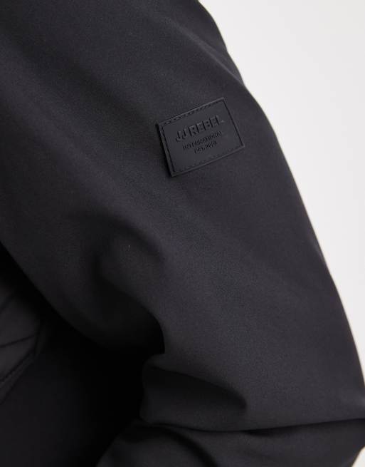 JJ Rebel – Steppjacke in Schwarz mit Kapuze, 5 von 5