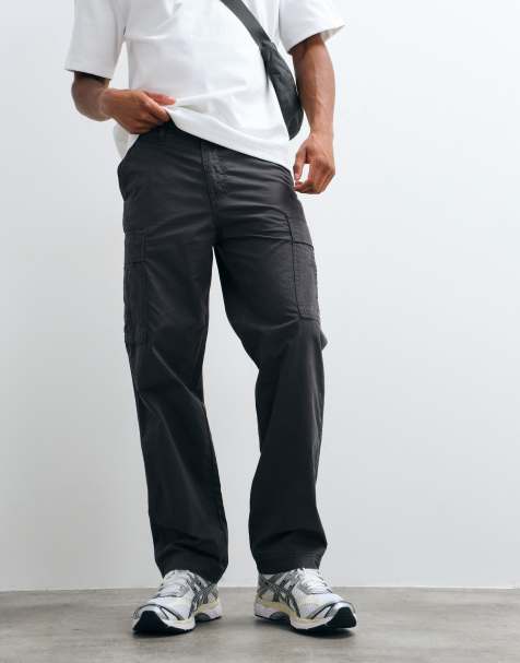 JJ Rebel straight cargo trousers in dark grey - view 1