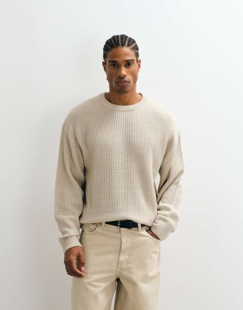 JJ Rebel – Strukturierter Pullover in Cremeweiß mit Rundhalsausschnitt - view 1
