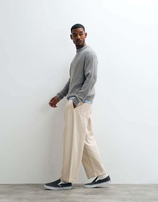 JJ Rebel – Strukturierter Pullover in Hellgrau mit Rundhalsausschnitt, 2 von 5
