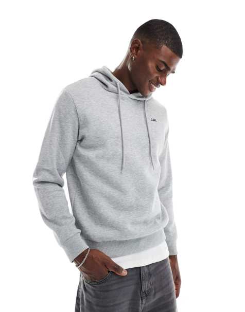 JJ Rebel - Sweat à capuche avec petit logo sur la poitrine - Gris - view 1