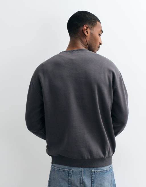 JJ Rebel sweatshirt med rund hals i asfaltgrå, 4 af 5