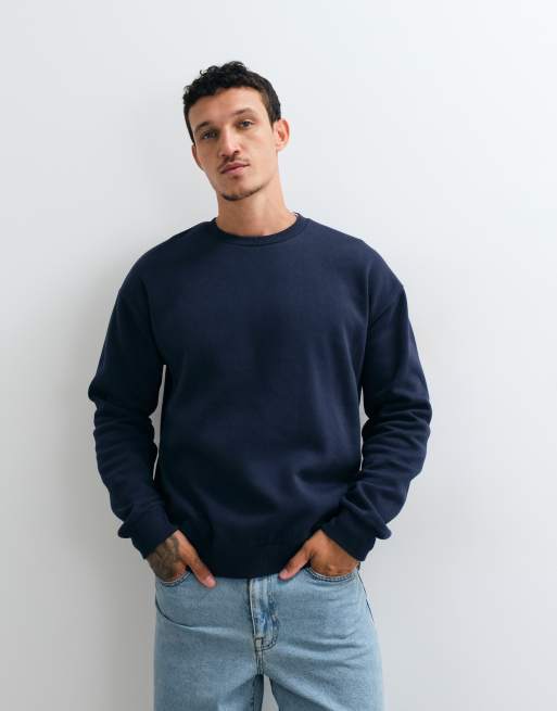 JJ Rebel sweatshirt med rund halsringning i navy, 4 av 5
