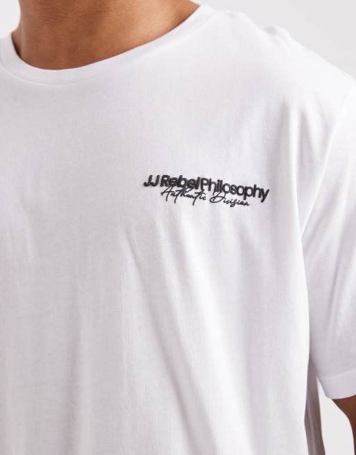 JJ Rebel - T-shirt bianca con logo sul petto, 5 di 5