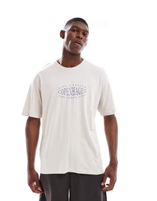 JJ Rebel – T-Shirt in Cremeweiß mit Print auf der Vorderseite - view 1