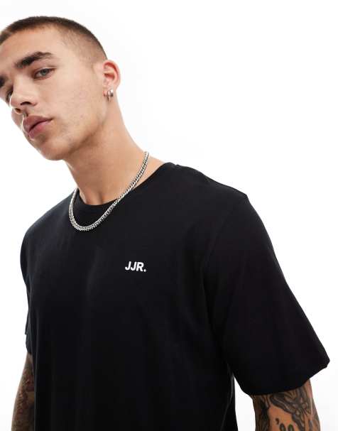 JJ Rebel – T-Shirt in Schwarz mit kleinem Brust-Logo - view 1