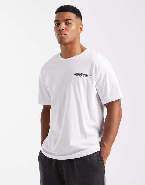 JJ Rebel - T-shirt met logo op de borst in wit - view 1