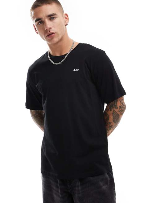JJ Rebel - T-shirt nera con logo piccolo sul petto, 2 di 4