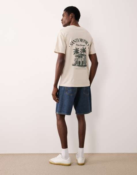 JJ Rebel - T-shirt oversize à imprimé Santa Monica - Beige - view 1