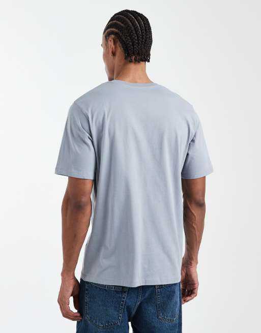 JJ Rebel - T-shirt oversize azzurra con palma ricamata, 3 di 5