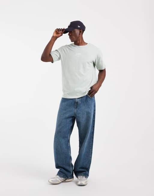 JJ Rebel - T-shirt oversize verde chiaro con logo sul davanti, 3 di 5