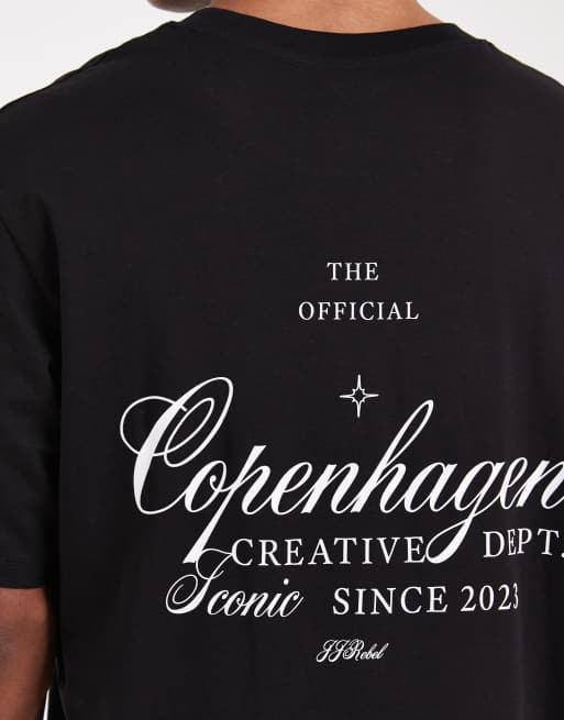 JJ Rebel t-shirt with back print in black