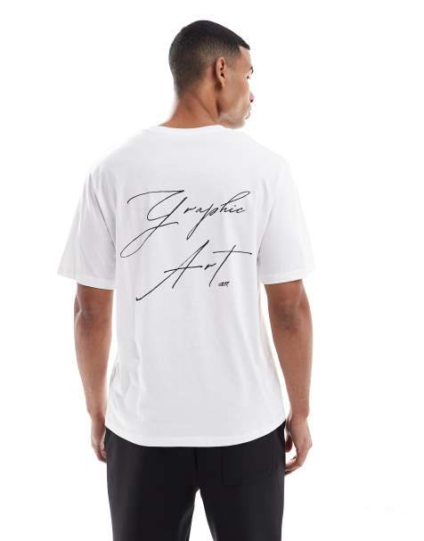 JJ Rebel t-shirt with back print in white - view 1