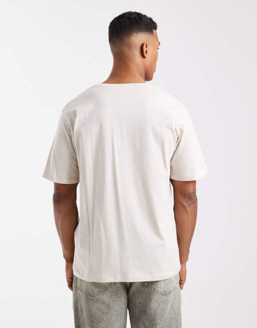 JJ Rebel t-shirt with chest logo in cream, 3 of 5