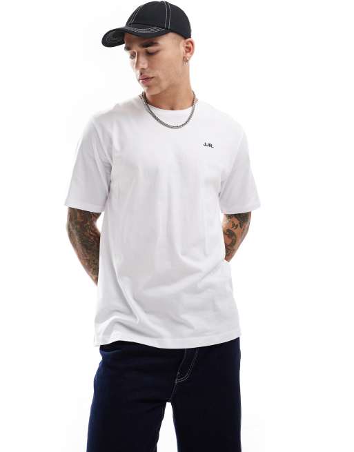 JJ Rebel t-shirt with small chest logo in white, 2 of 4