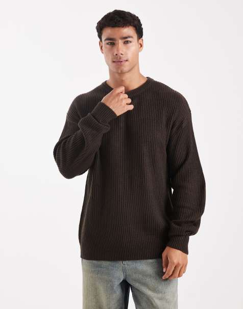 JJ Rebel oversize textured jumper in brown