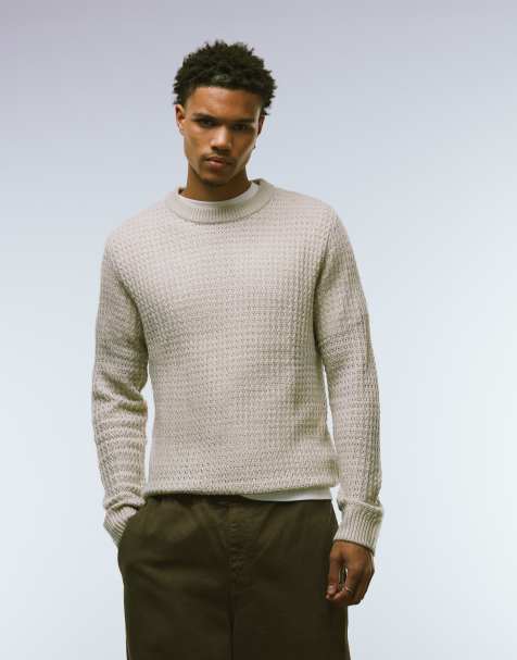 JJ Rebel textured jumper in beige - view 1