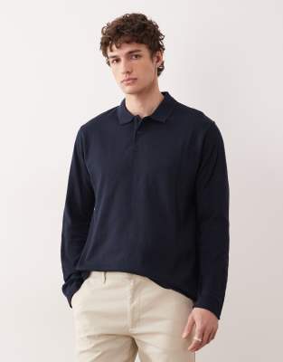 Jj Rebel Textured Polo Sweater In Navy