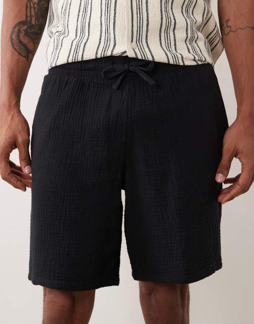 JJ Rebel textured shorts in black, 5 of 5