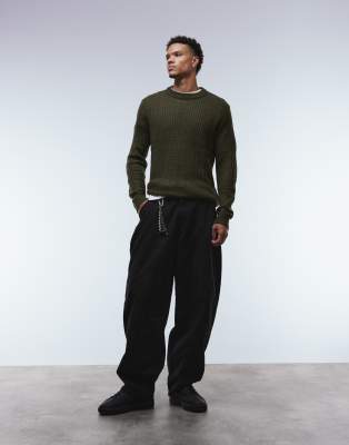 Jj Rebel Textured Sweater In Green