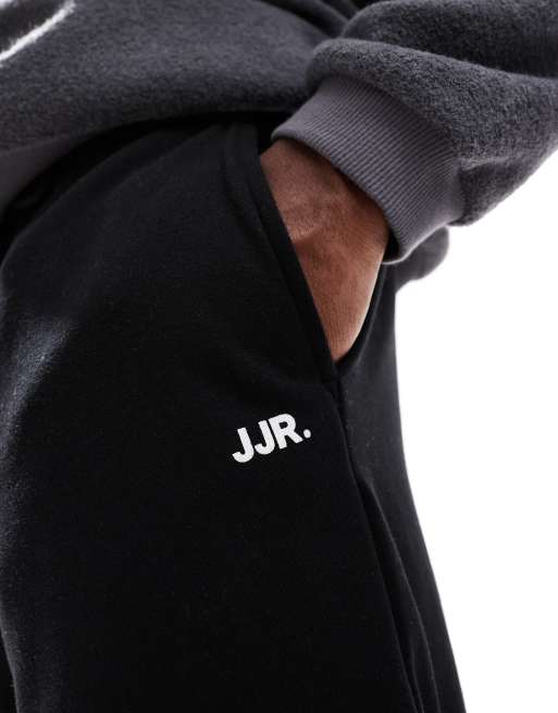 JJ Rebel trackie shorts in black, 5 of 5