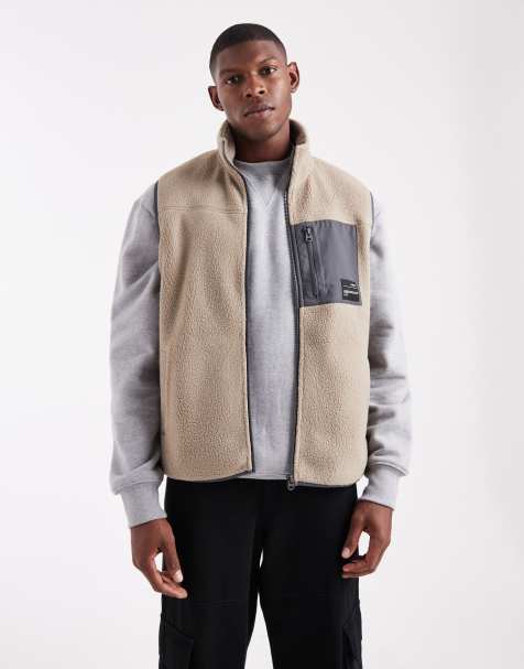 JJ Rebel - Veste sans manches zippée en polaire - Beige - view 1