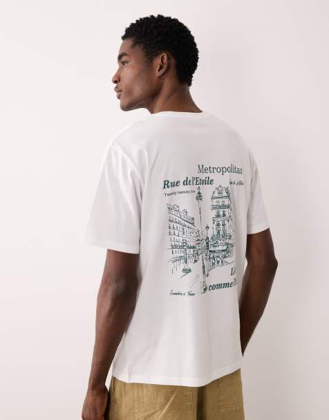 JJ Rebel – Vit t-shirt i oversize med stadstryck baktill - view 1