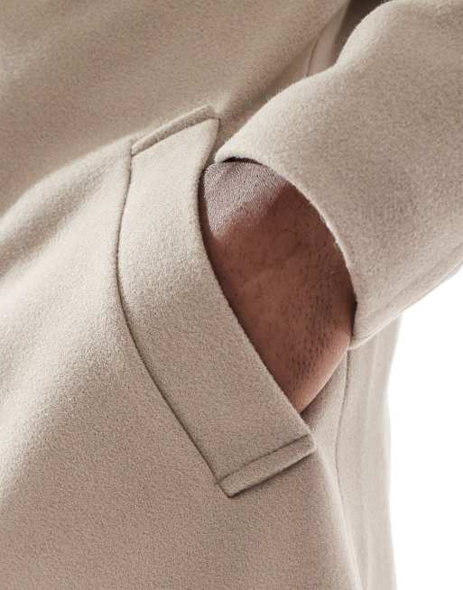 JJ Rebel wool look overcoat in beige, 5 of 5