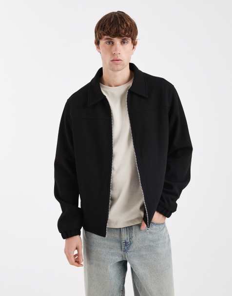 JJ Rebel zip brushed jacket in black - view 1