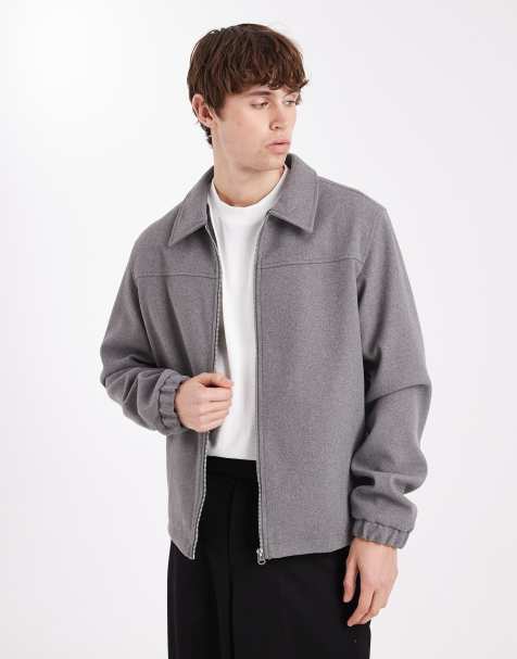 JJ Rebel zip brushed jacket in gray - view 1