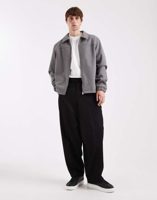 JJ Rebel zip brushed jacket in grey, 2 of 5