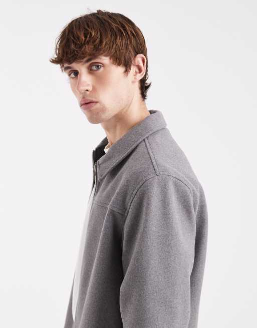 JJ Rebel zip brushed jacket in grey, 4 of 5