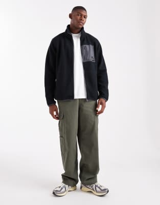 Jj Rebel Zip Fleece Jacket In Black