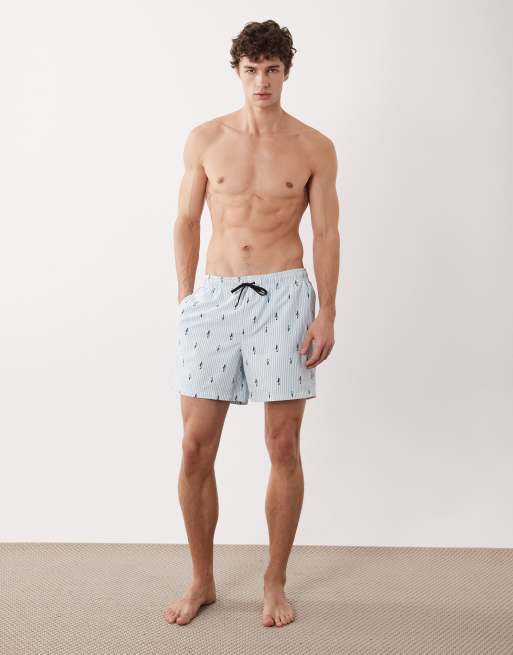 JJ Rebels – Blårandiga badshorts med fiskmönster, 2 av 5