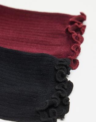 Jjxx 2 Pack Frill Socks In Multi