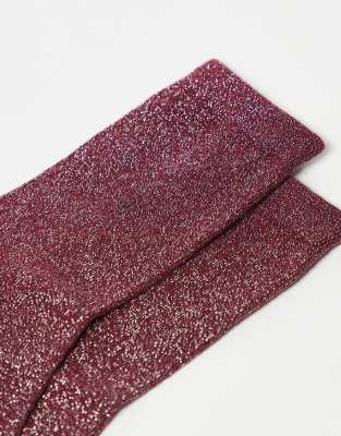 Jjxx 2 Pack Glitter Socks In Black