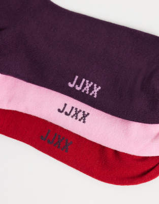 Jjxx 3 Pack Ankle Socks In Multi