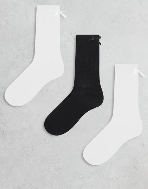 JJXX 3 pack bow socks in white mix - view 1