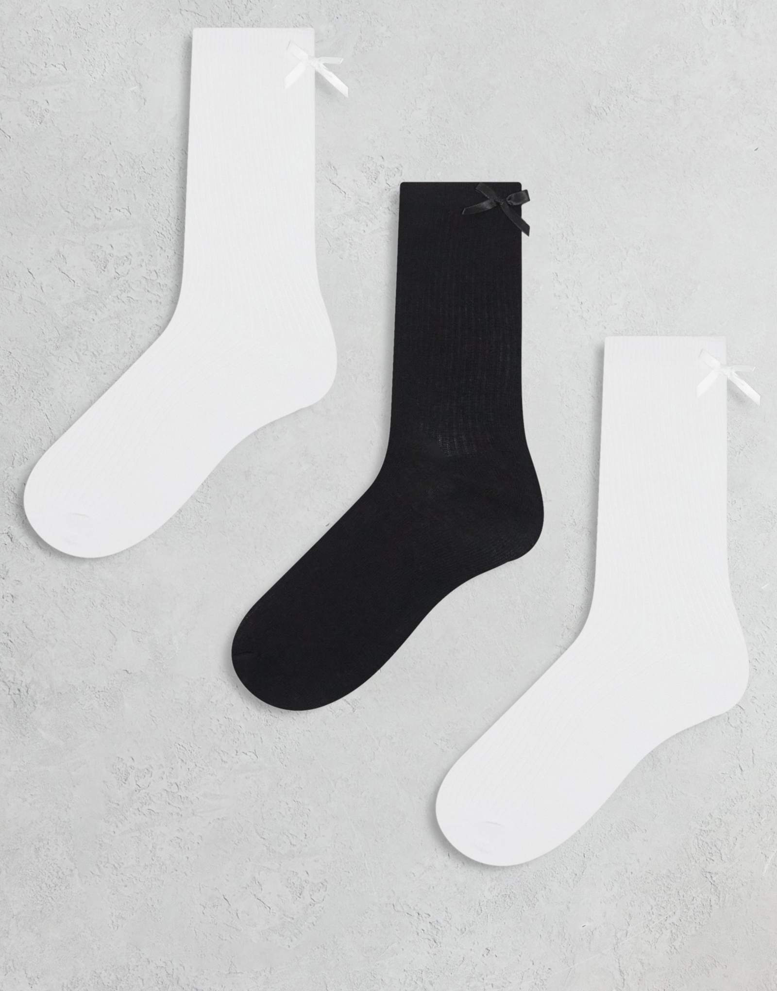 Носки-бантики JJXX из 3-х упаковок белого микса