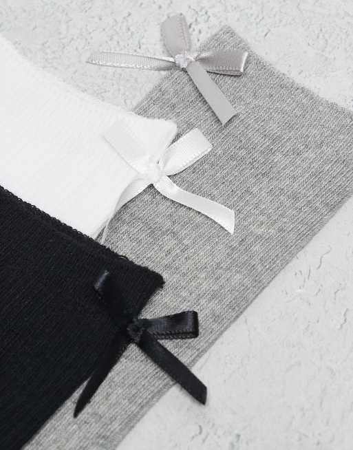 JJXX 3 pack of socks with bow detailing in multi, 3 of 3