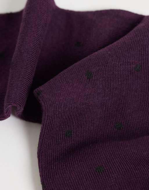 JJXX 3 pack polka dot socks in white and burgundy mix, 2 of 3