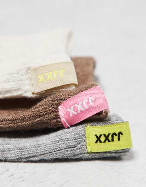 JJXX 3 pack socks in gray cream brown, 3 of 3