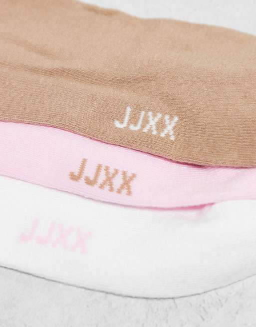 JJXX 3 pack sports socks in beige mix, 2 of 3